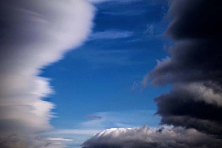 Storm clouds and rain in the Florida Everglades wet season weather